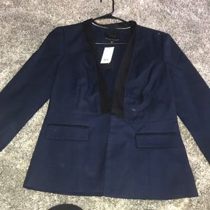 H&M Dark Blue Blazer with Black Accents